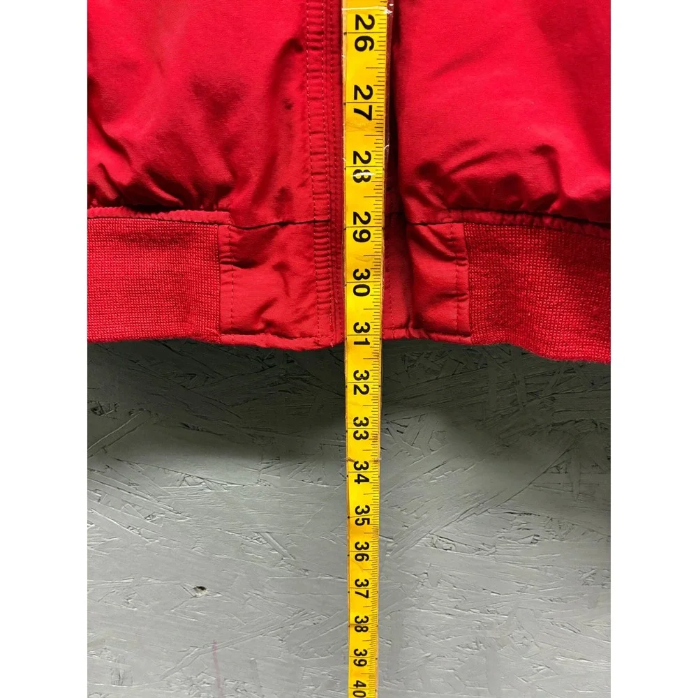 Lands' End Nylon Bomber Jacket Men's XL Red Full Zip Windbreaker Lightweight